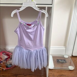 Girls Lavender Ballet Tutu Dress with Rose Trim
